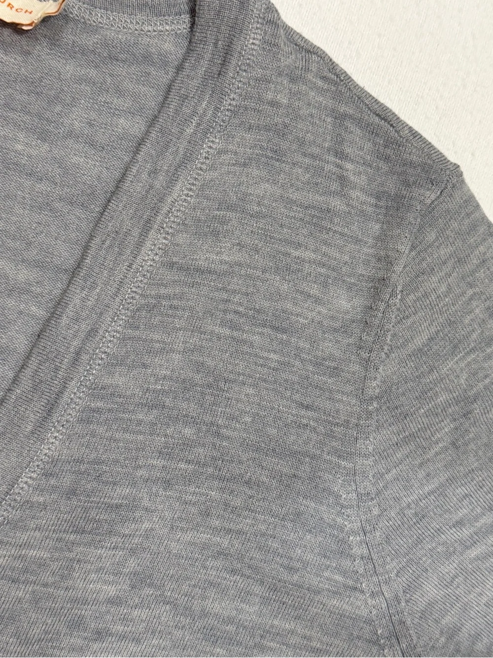 Tory Burch Merino Wool Cardigan Gray Quiet Luxury Preppy Old Money Women's M